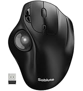 SABLUTE Wireless Trackball Mouse with 5-Level DPI, Ergonomic Mouse Wireless 2.4G Plug-and-Play fo...