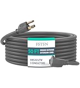 FSTSN 50 Ft Indoor Outdoor Extension Cord - 16/3 SJTW Durable Waterproof Extension Cable with 3 P...
