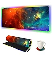 AIMSA Large RGB Gaming Mouse Pad, Keyboard Mousepad Led Extended 35.4 x 15.8 inch Non-Slip Rubber...