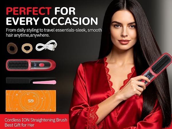 LQT Cordless Hair Straightener Brush