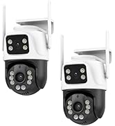 TOWODE 6MP Security Camera Outdoor 360°PTZ Surveillance System Dual Lens Linkage 2.4Ghz 24/7 Reco...