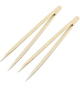 2 PCS Bamboo Tweezer, Chinflly 10 Inch Anti Static Forceps Bamboo Clamp for Art, Craft, Gold Leaf...