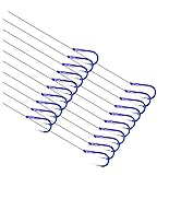 Blue Fishing Hooks with Line