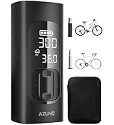 AZUNO Bike Tire Inflator with Pressure Gauge - Bicycle Presta and Schrader Air Compressor Tool