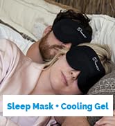 TheraICE Sleep Mask + Cooling Gel Relief - Sleep Eye Mask Blackout Blindfold Cold - 3D Contoured ...