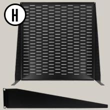 AxcessAbles RKSHLFVT2UF Universal Vented 2U Rack Tray, 18" Deep for 19" Rack Cabinet