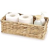Sumnacon Water Hyacinth Toilet Paper Basket- Decorative Woven Toilet Tank Top Holder for Paper Ha...