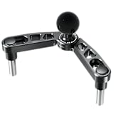 LOKTENWO CNC Aluminum Alloy 1'' Ball Base Mount on Motorcycle Front Fork Stem, Compatible with RA...