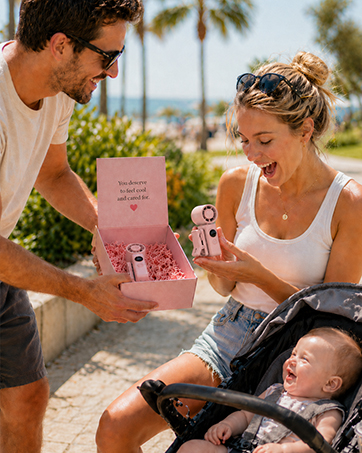 Clip-on stroller fan for mom walking with baby, hands-free portable cooling outdoors