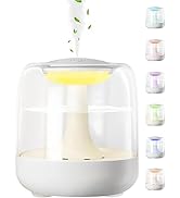 Mini Cool Mist Humidifier for Home Bedroom, 650ml Top Fill USB Personal Desktop Humidifier with C...