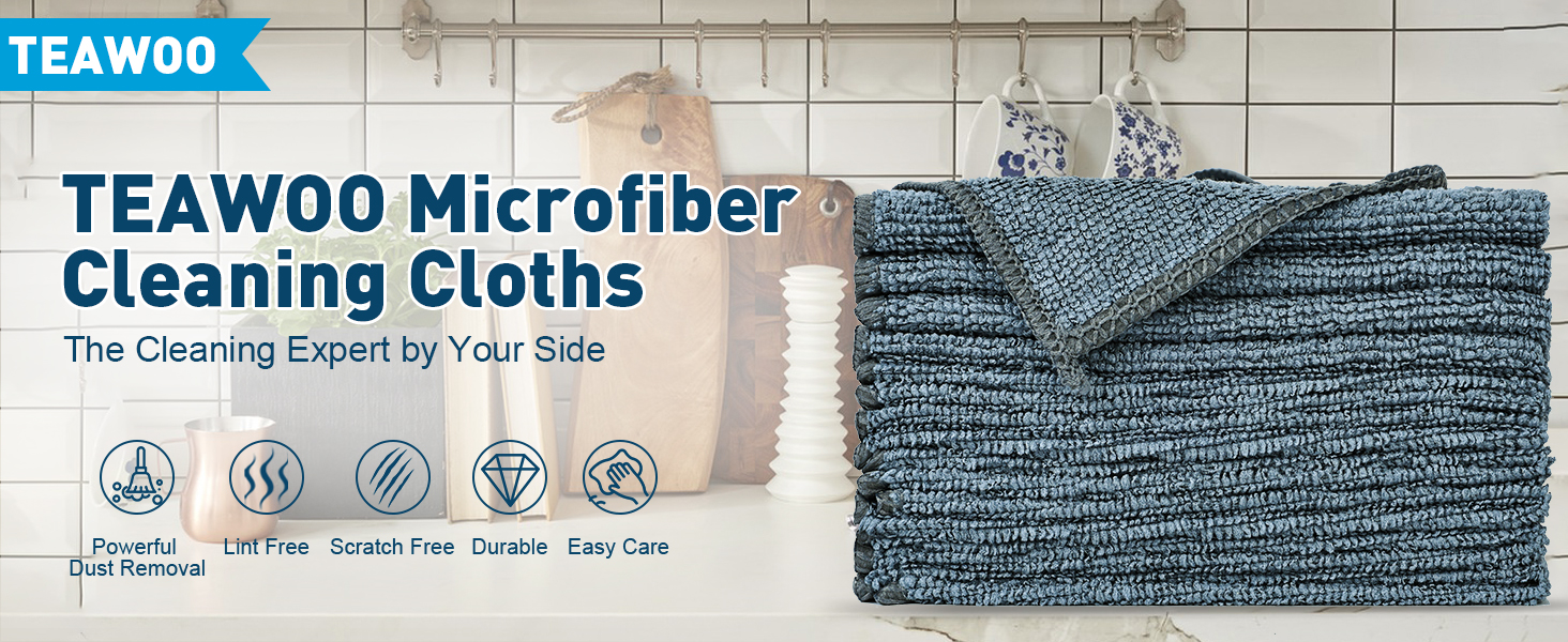 TEAWOO Microfiber Cleaning Cloths