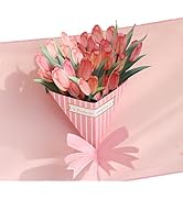 Gilded Tulip Pop Up Card,3D Floral Flower Card Greeting Card with Envelope and Note Insert,Unique...