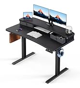 HUANUO 48? x 24? Electric Standing Desk with 2 Drawers, C-Clamp Mount Compatible, Height Adjustab...