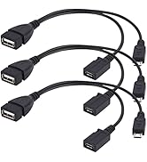 LanSenSu 3Pack OTG Cable for TV Stick with Power Cord USB Type A Female to Micro USB Male and Fem...