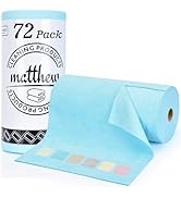 Matthew Microfiber Cleaning Cloth Roll 72Pack (12" x 12") Reusable Paper Towels&amp;Washable Tear Awa...