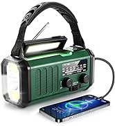10000mAh Crank Radio, Emergency Radio, Solar Radio, NOAA/AM/FM Weather Radio, USB Type-C Charging...