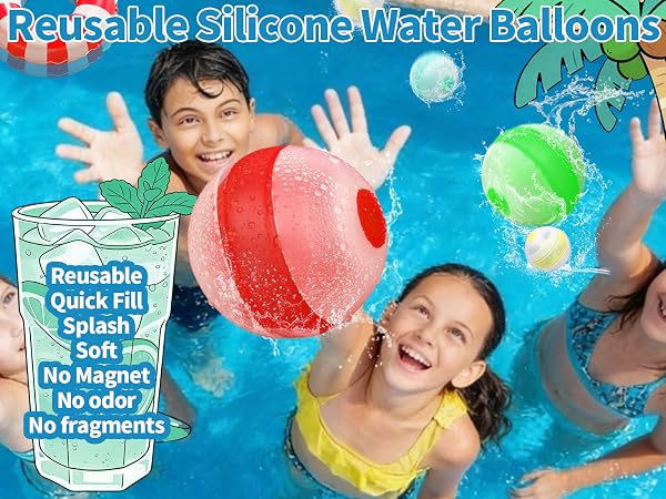 Soft Silicone Reusable Water Balloons Ball for Toddler
