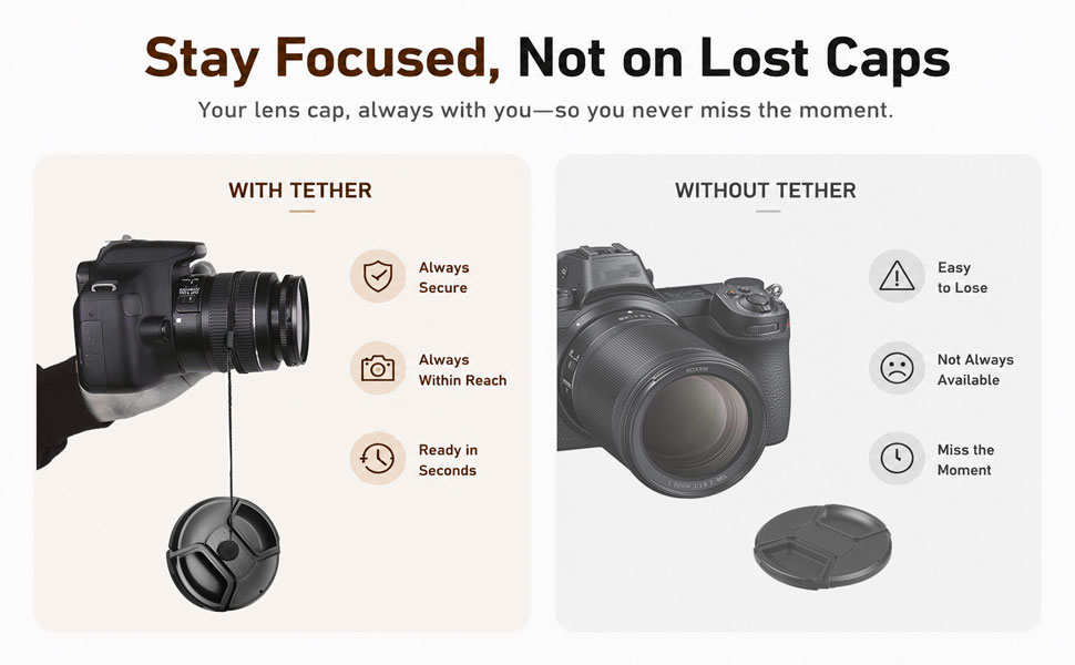camera lens cap anti loss tether cord