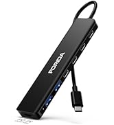 7-Port USB C Hub 10Gbps, 4-Port USB 3.2 Multiport Data Adapter for Laptop, Type-C Pass-Through Ch...