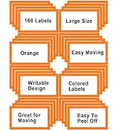 6 x 4 inch Large Moving Labels for Boxes, Blank Moving Boxes Labels Stickers, 160pcs 8 Color Code...
