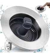 Hygie Rinse Kitchen Sink Drain Strainer 3-in-1 Sink Stopper 304 Stainless Steel Pop Up Sink Strai...