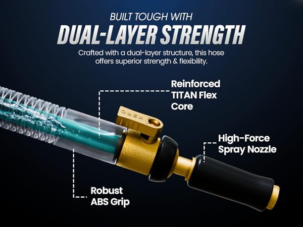 lightweight garden water hose kink free durable heavy duty three layer flexible tubing