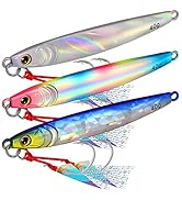 TRUSCEND Saltwater Jigs Fishing Lures 10g-160g with Flat BKK Hooks, Slow Pitch/Knife/Vertical Jig...