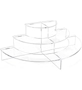 FODIENS Acrylic Risers Display Stand, 3 Tier Clear Cupcake Stand for Dessert Table, Half Moon Des...