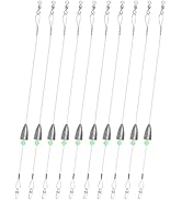 ZASIE Carolina Rigs for Fishing- 12 Inch Steel Fishing Leaders with Bullet Weight, Pre Rigged Car...