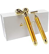 Face Massager Roller Golden 3D Roller Electric Facial Roller and T Shape Facial Roller Massager Kit