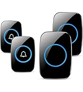 Wireless Doorbell, Waterproof Door Bell Kit, Distinguish Front and Rear Doors, Over 1000 feet Ran...