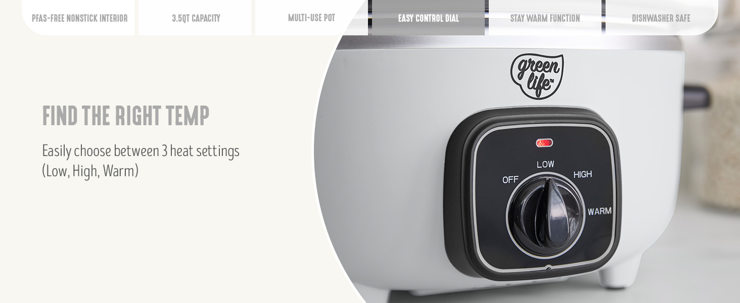 GreenLife, Ceramic Nonstick, PFAS-Free, Non-Toxic, Slow Cooker, Electrics