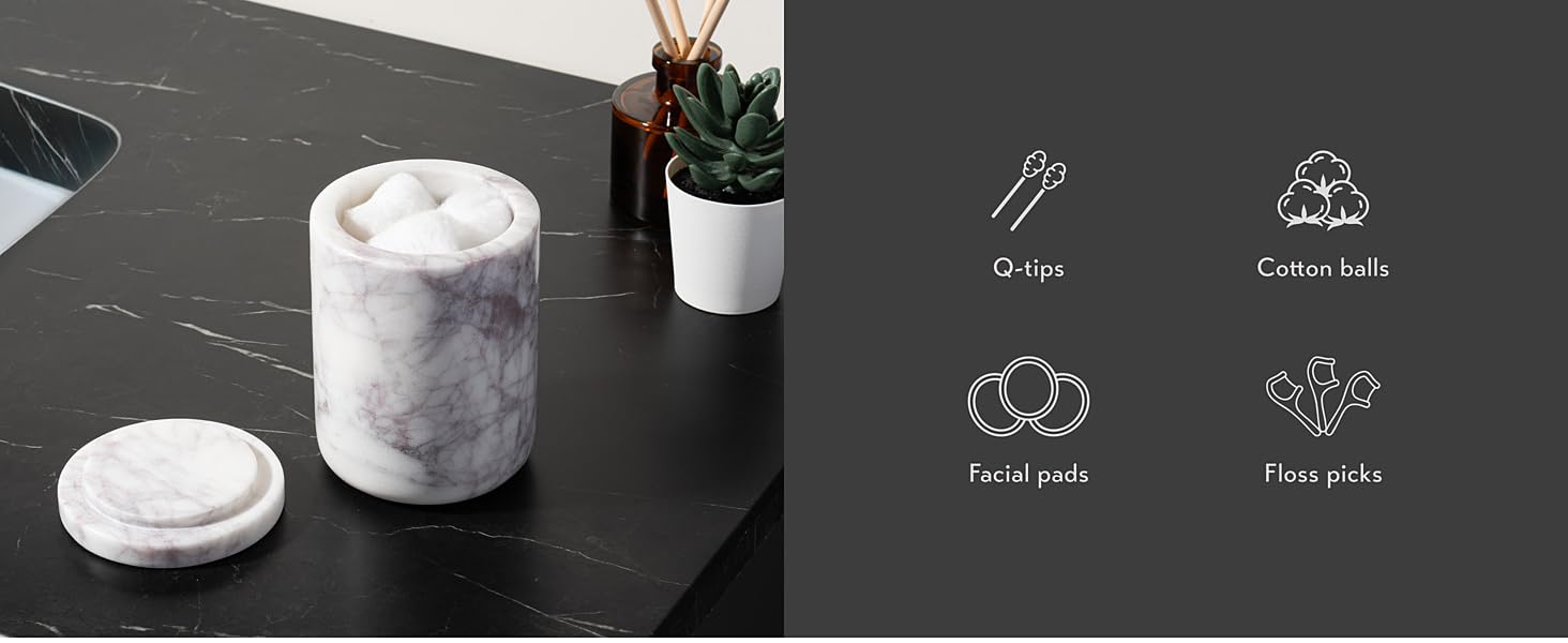 qtip holder bathroom canister features