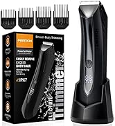 PRITECH Electric Body Hair Trimmer - Waterproof Mens Groin Hair Trimmer Ball Shaver USB Recharge ...