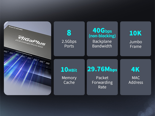 8 Port 2.5G Network Switch