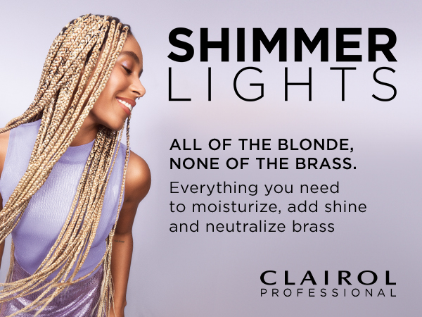 Shimmer Lights, all the blonde none of the brass purple hair care for blonde, silver or highlights