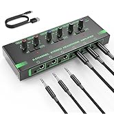 HOSONGIN 6 Channels Headphone Amplifier with Independent Volume Control, Compact Mini Earphone Sp...