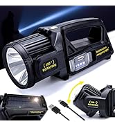 Spotlight Rechargeable High Lumen 200,000L, 9 Modes 350° Rotatable Super Bright Led Spot Light Ou...