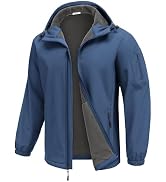 COOFANDY Men's Hooded Softshell Jacket Waterproof Fleece Lined Windbreaker Lightweight Outdoor Hi...