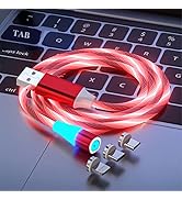 Opligevo 3 in 1 Magnetic Light Up Charging Cable 360 Rotating LED Phone Charger Multi Charging Ca...