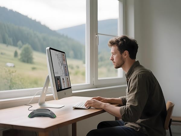 conference speaker and microphone
