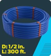 SharkBite 1/2 Inch x 300 Feet Blue PEX-A, Made in the USA, Flexible Water Pipe Tubing for Plumbin...