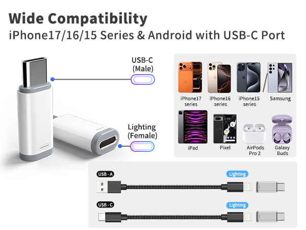 usb c male to lightning female adapter