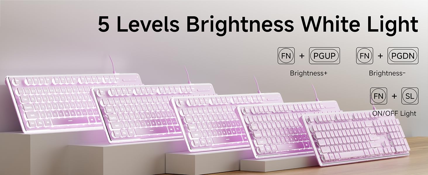 silent keyboard lighted keyboard for pc