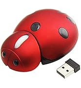Gabongcui Ladybug Shape Wireless Mouse Red