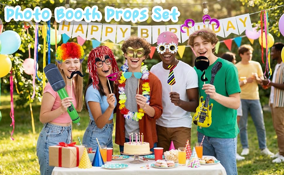 69PCS Colorful Photo Booth Props Set