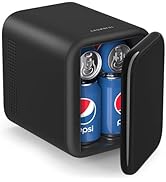 CROWNFUL Mini Fridge, 4 Liter/6 Cans Portable Skincare Fridge, AC/12V DC Cooler and Warmer Person...