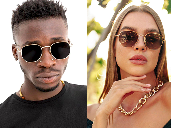 gold frame sunglasses for men