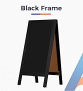 AMUSIGHT Wooden A-Frame Sign, Magnetic 40" x 20" Black Chalk Board Sign Board, Double-Sided Sandw...