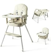 4 in 1 Baby High Chair, Convertible Feeding Chair for Babies &amp; Toddlers | Wash Hair Design, Remov...
